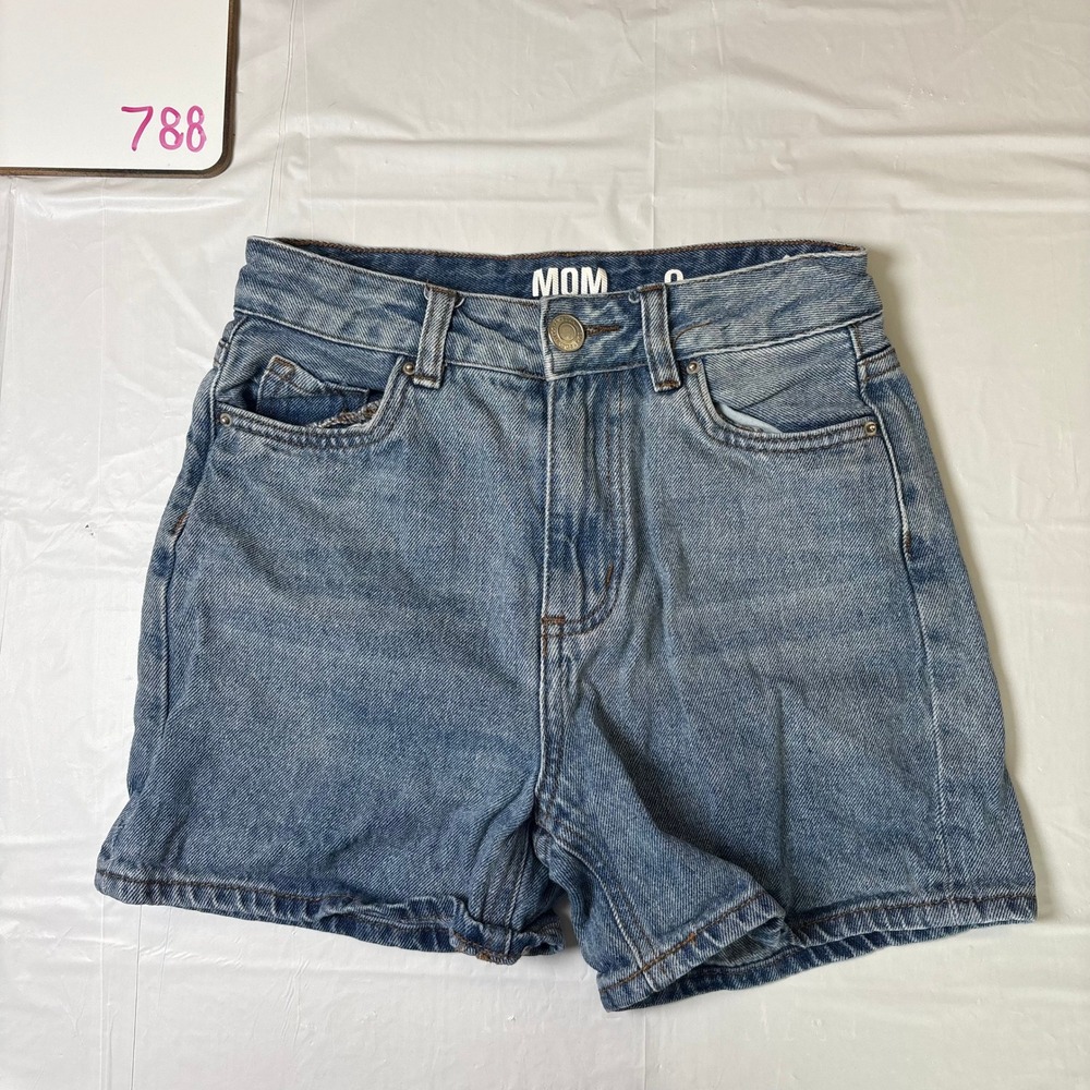 Hollister 90s Ultra High Rise Mom Shorts Blue Medium Wash‎ Denim Womens Size 0